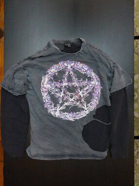 RARE Dropdead Wicca Shirt Long Sleeve Layered Tee Unisex Mens Sz M Medium